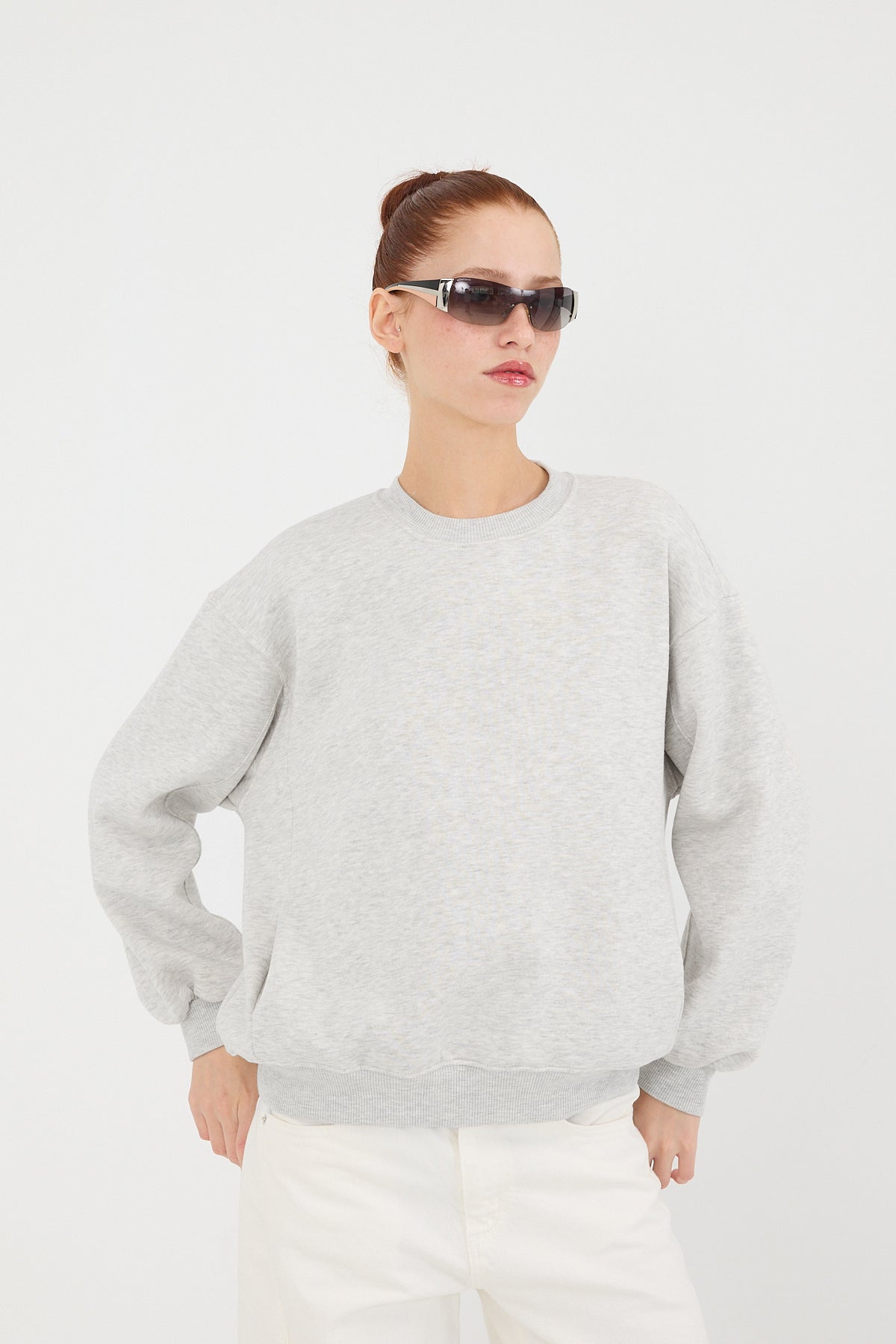 Snow-Melange_Crew-Neck-Fleece-Lined-Basic-Sweatshirt-addax