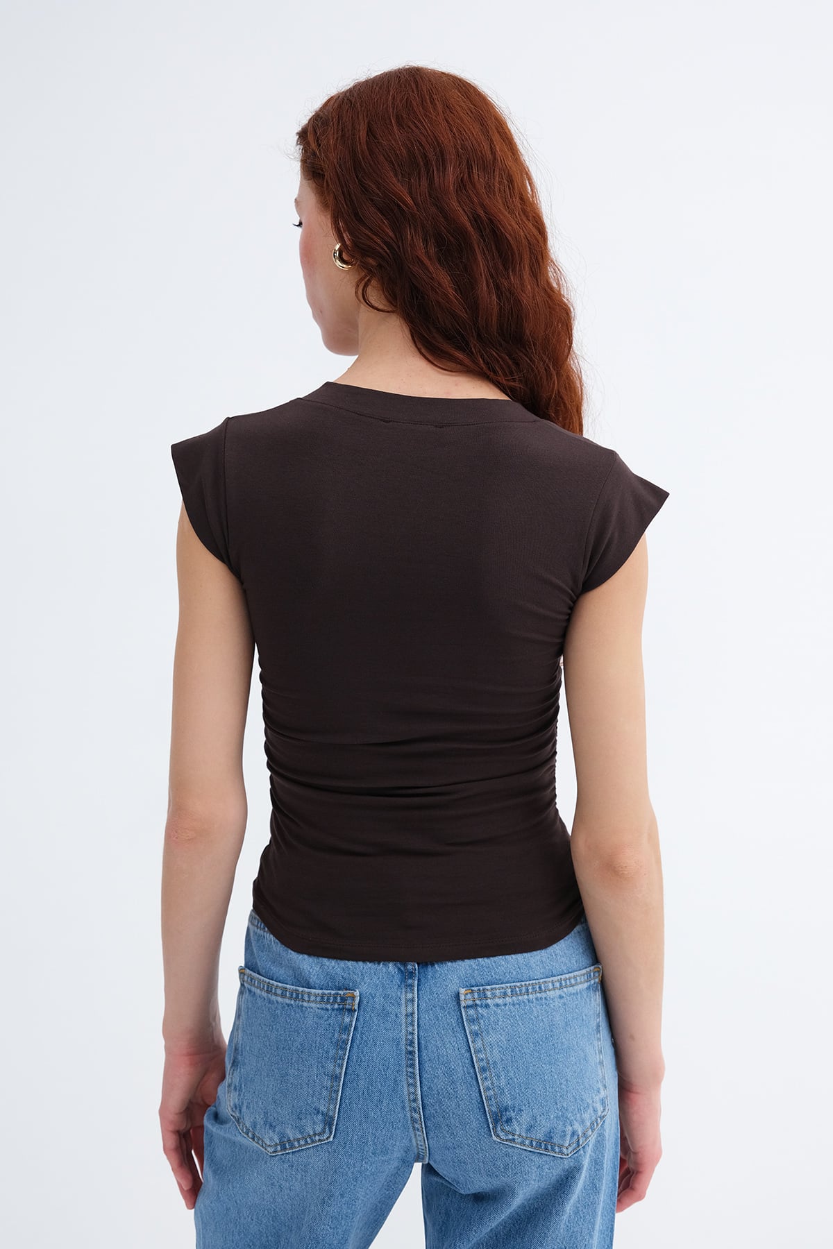 Bitter-Coffee_Gathered-Sides-V-Neck-T-Shirt-addax