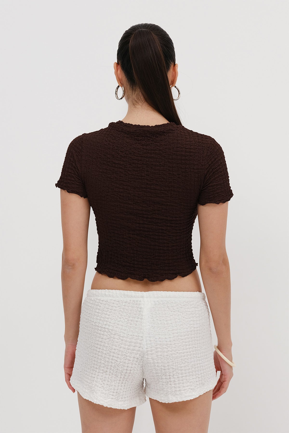 Brown_Short-Sleeve-Textured-Blouse-addax