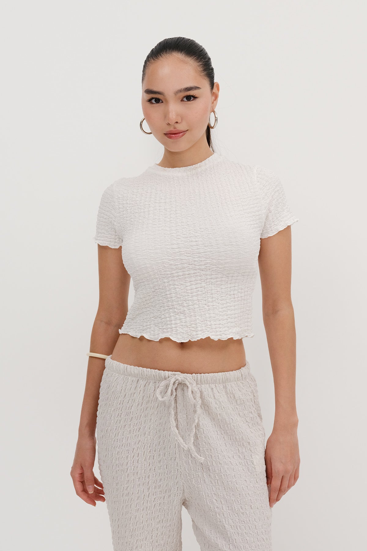 Ecru_Short-Sleeve-Textured-Blouse-addax