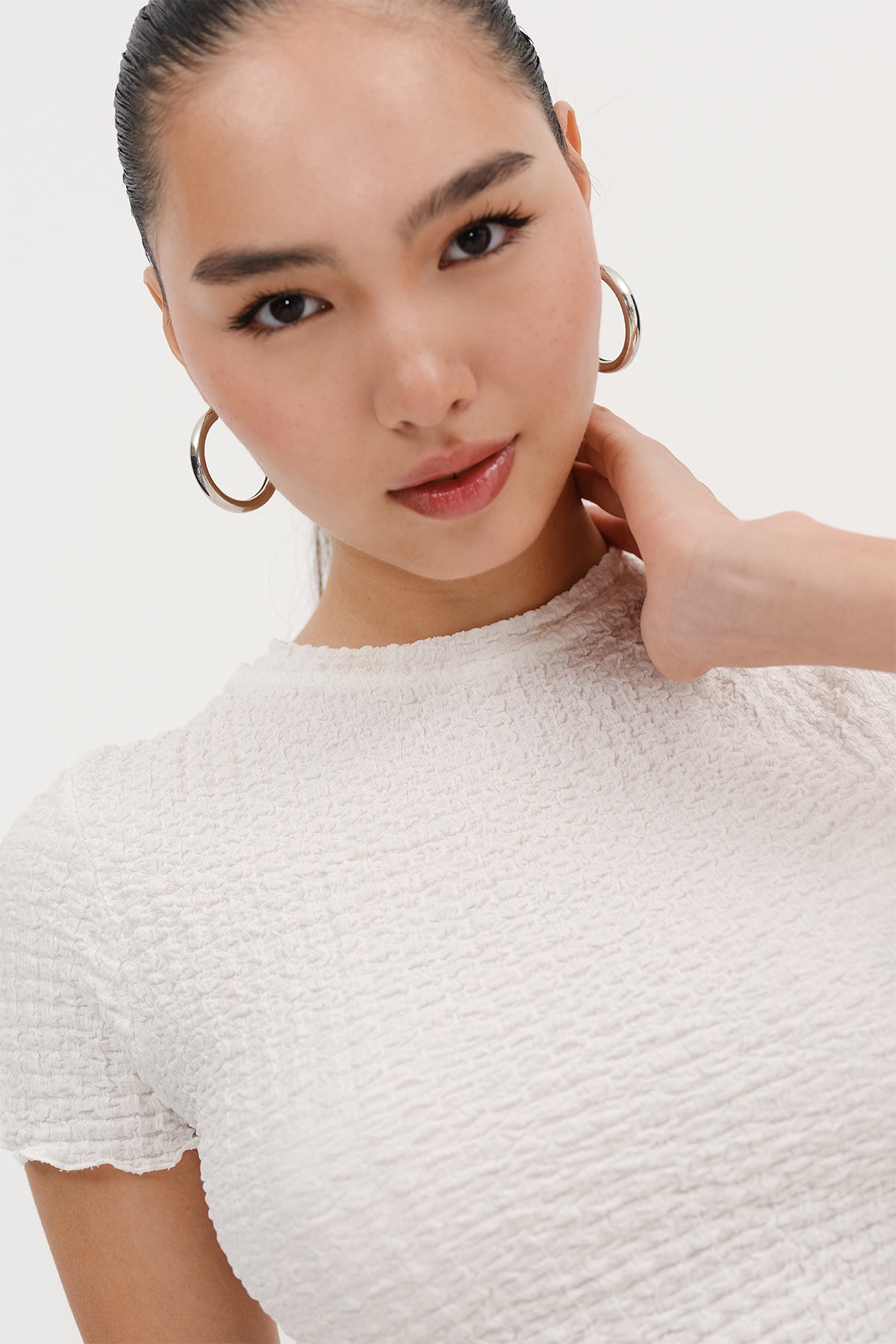 Ecru_Short-Sleeve-Textured-Blouse-addax