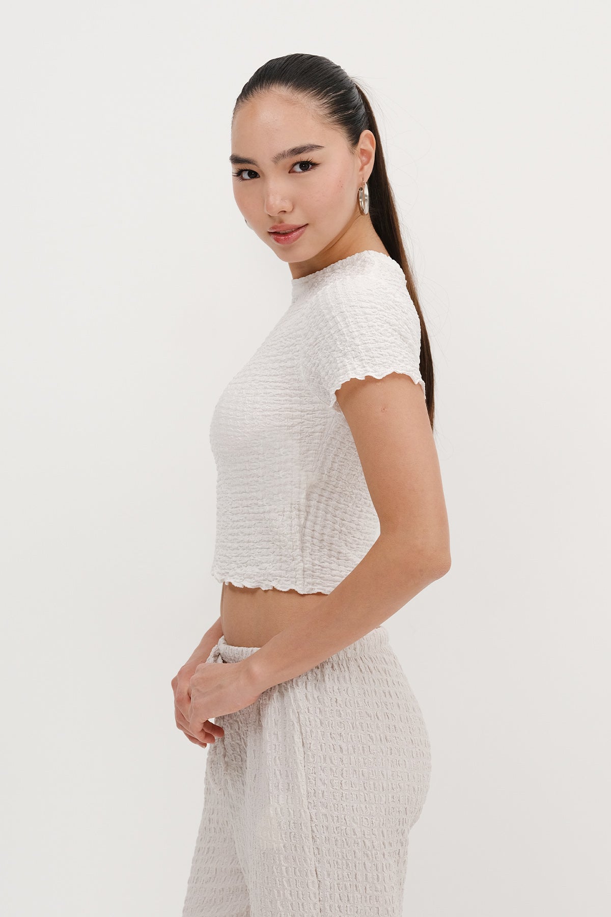 Ecru_Short-Sleeve-Textured-Blouse-addax