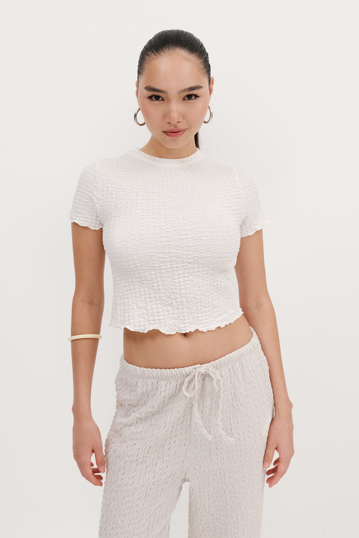 Ecru_Short-Sleeve-Textured-Blouse-addax