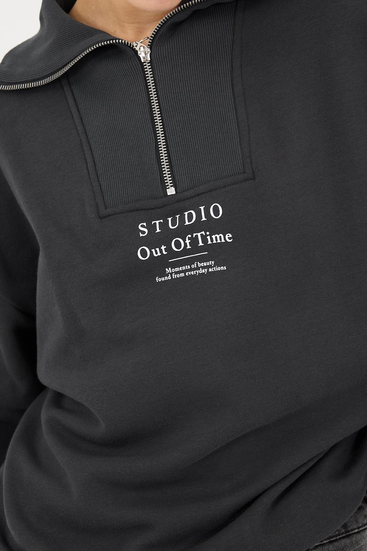 Charcoal_STUDIO-Out-Of-Time-Printed-Zip-Up-Sweatshirt-addax