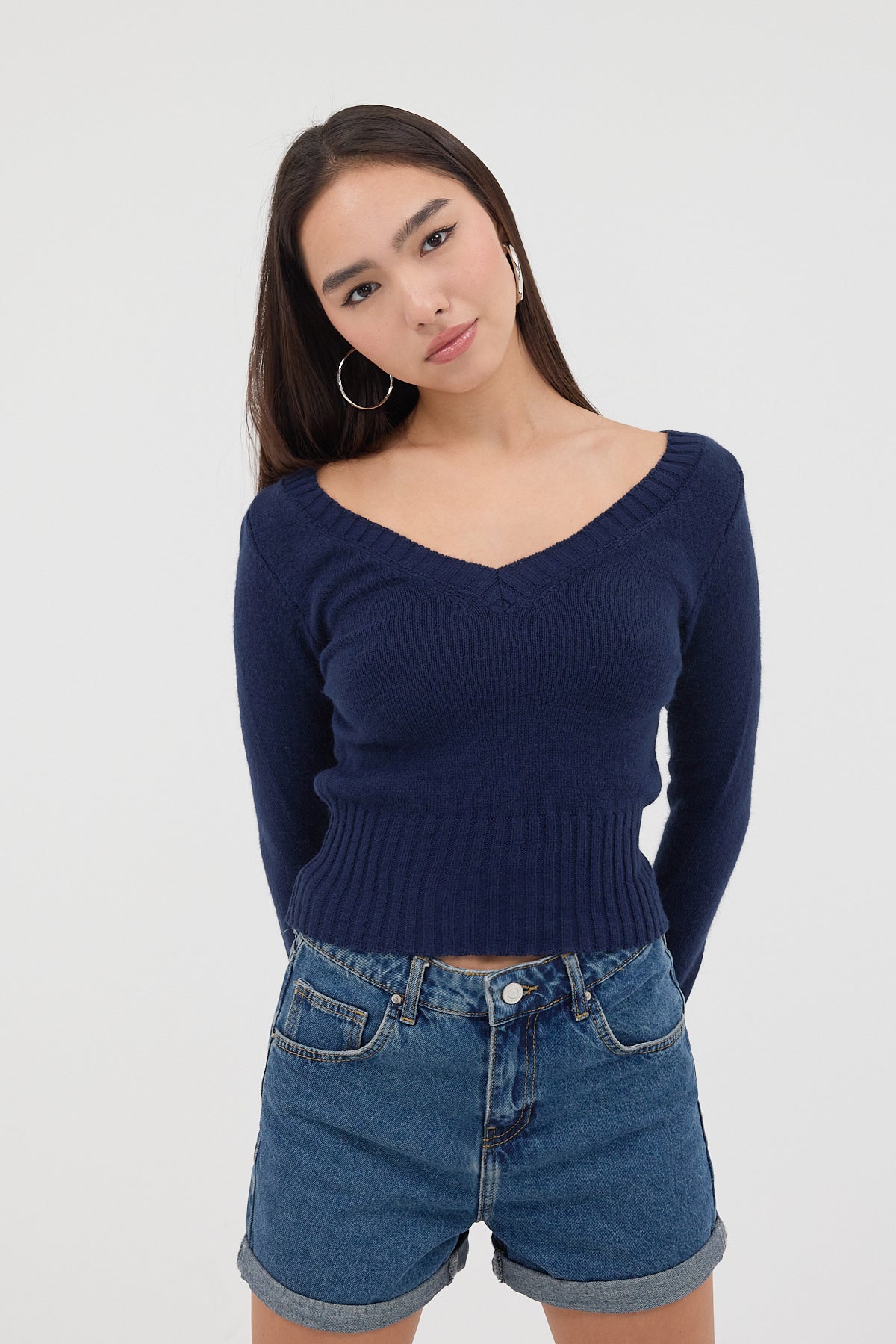 Night-Blue_Front-and-Back-V-Neck-Knitted-Sweater-addax