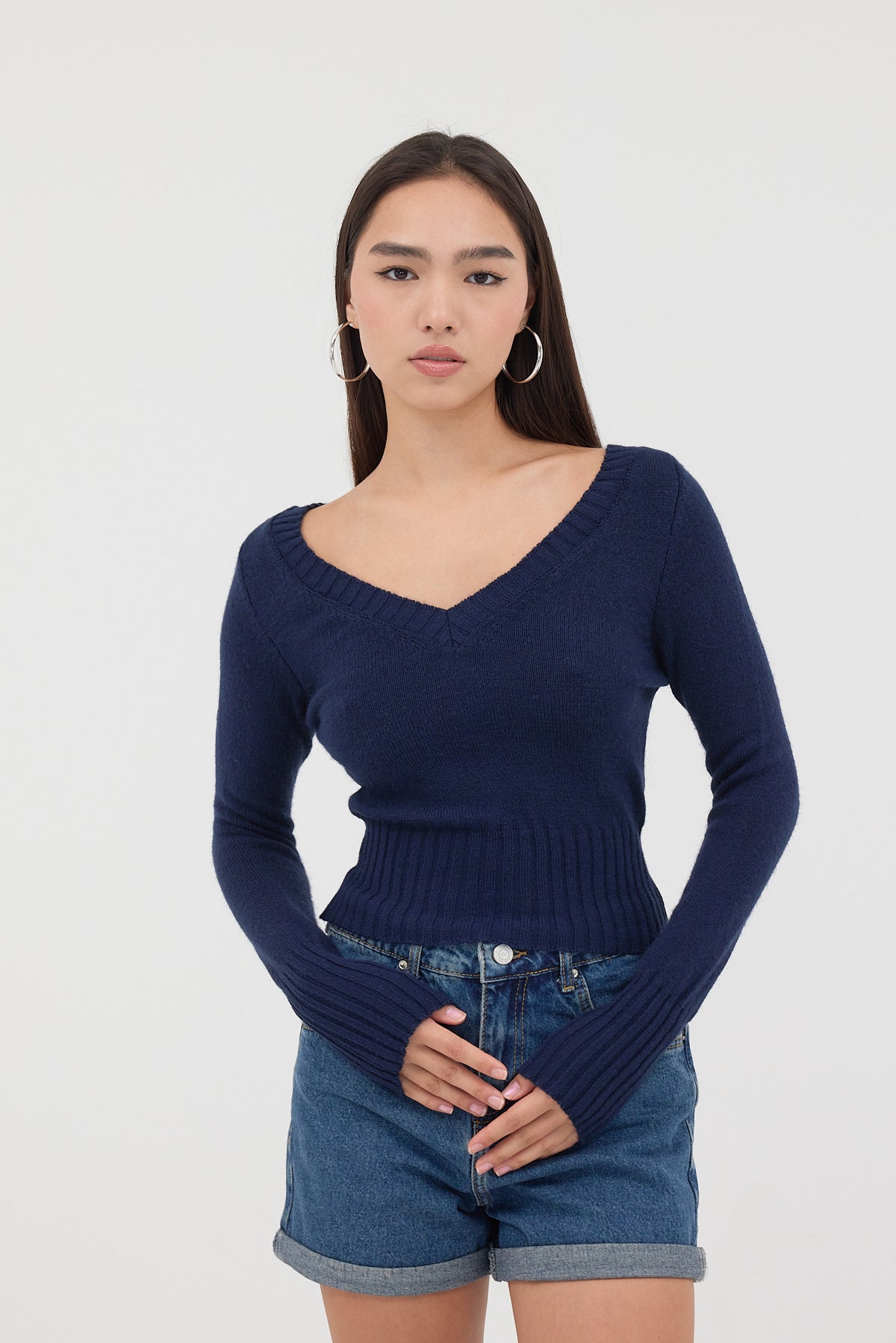 Night-Blue_Front-and-Back-V-Neck-Knitted-Sweater-addax