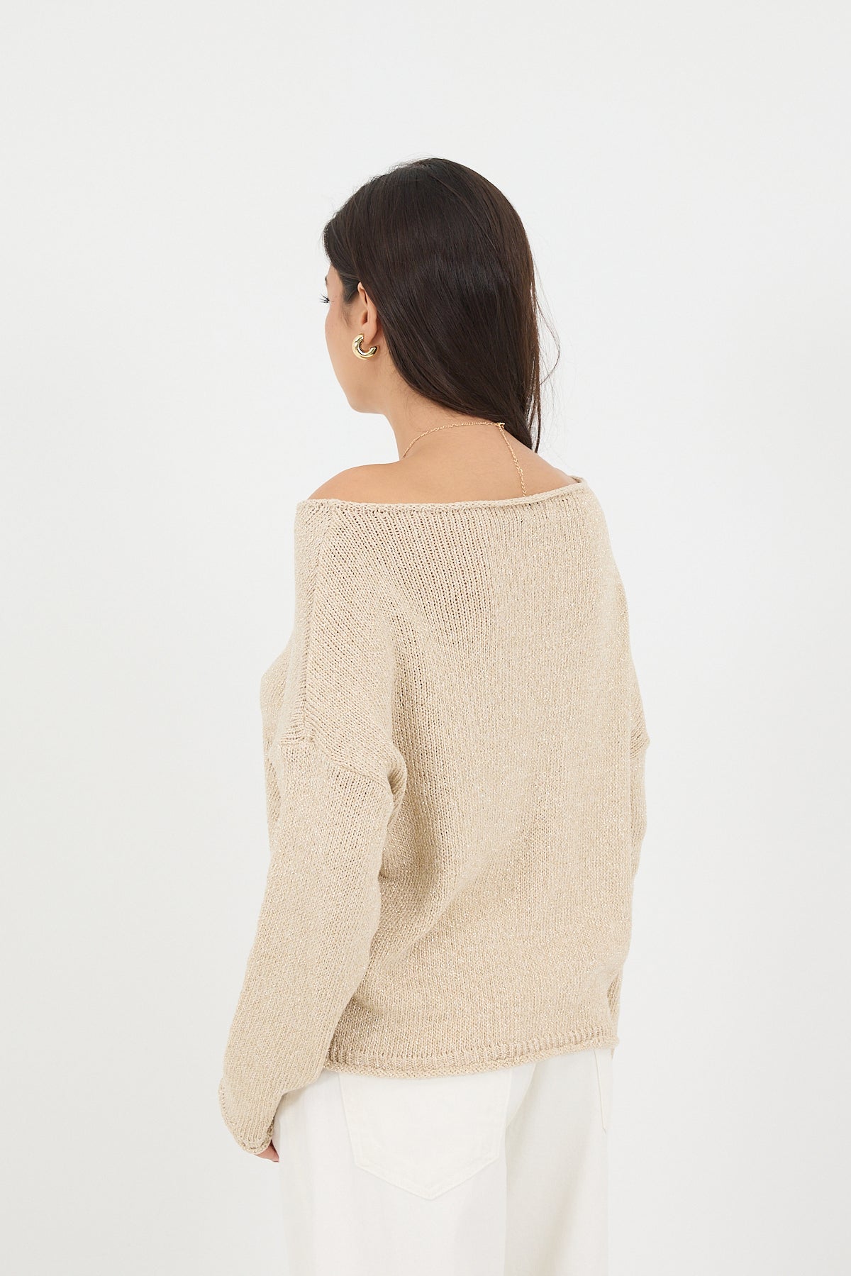 Beige_Boat-Neck-Glittery-Sweater-addax