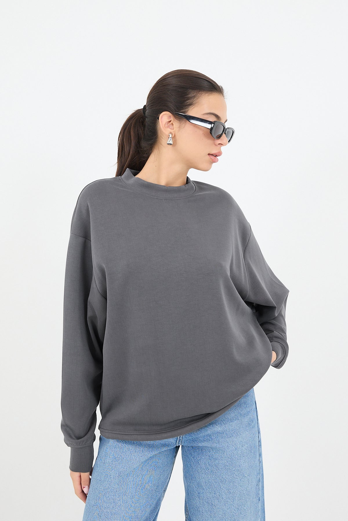 Charcoal_Crew-Neck-Oversized-Modal-Sweatshirt-addax