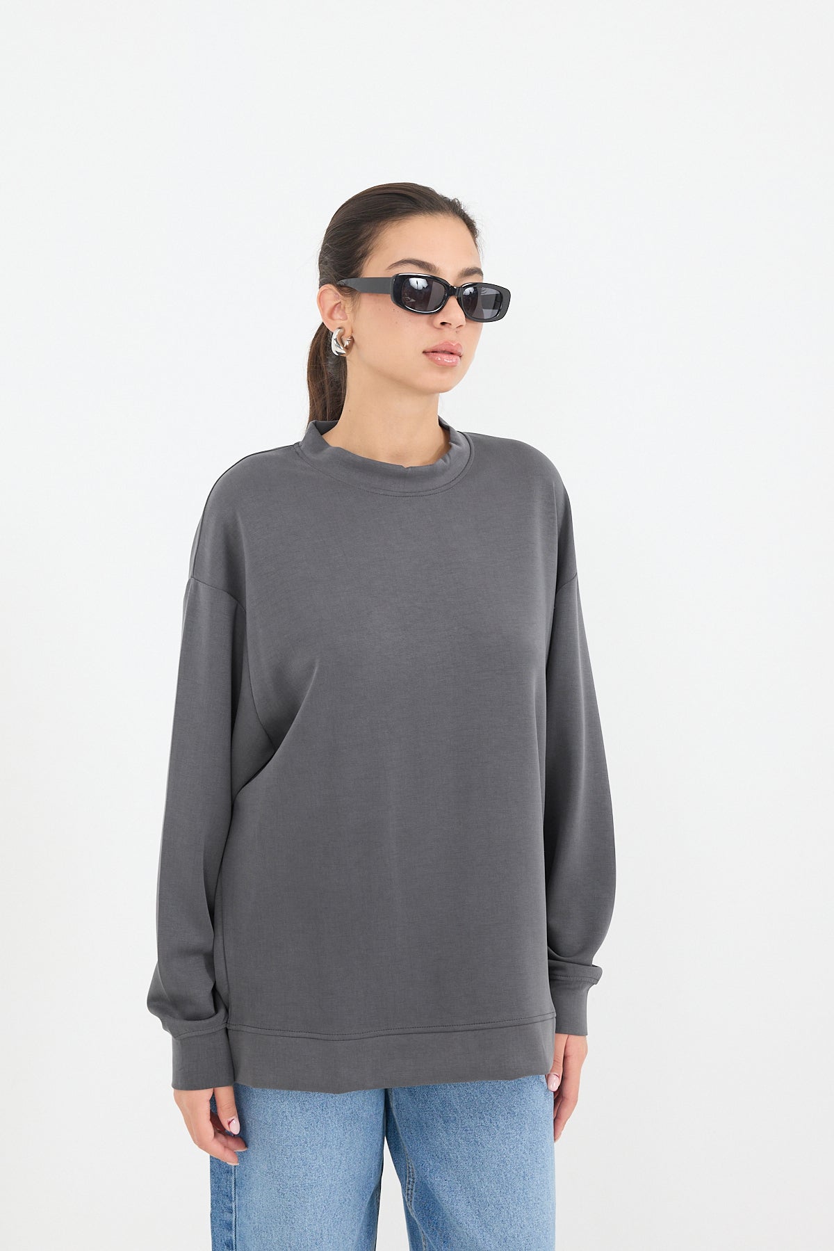 Charcoal_Crew-Neck-Oversized-Modal-Sweatshirt-addax