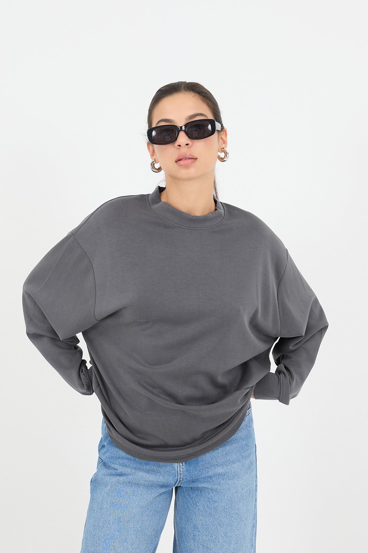 Charcoal_Crew-Neck-Oversized-Modal-Sweatshirt-addax