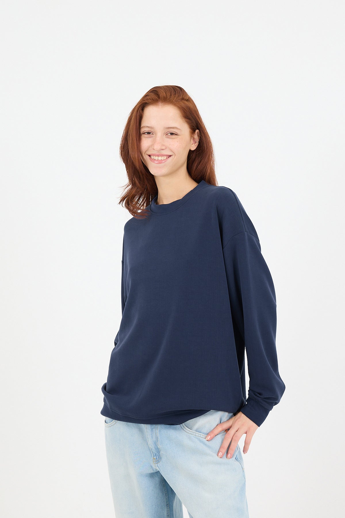 Night-Blue_Crew-Neck-Oversized-Modal-Sweatshirt-addax