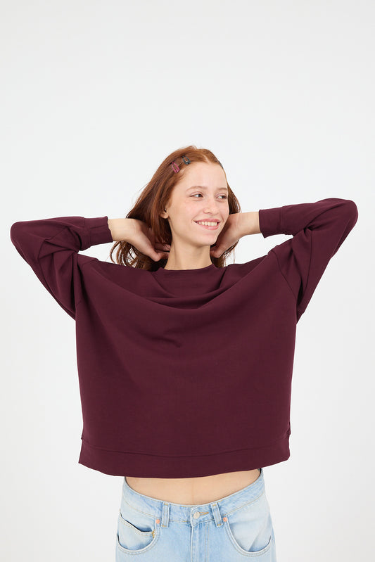 Burgundy_Crew-Neck-Oversized-Modal-Sweatshirt-addax