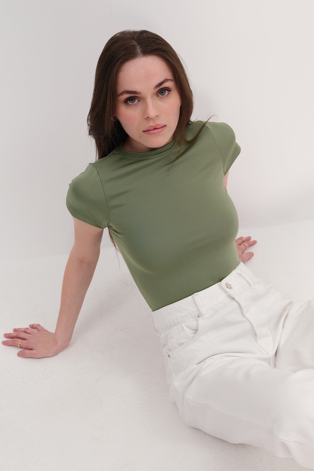 Oil-Green_Crew-Neck-Short-Sleeve-Bodysuit-addax