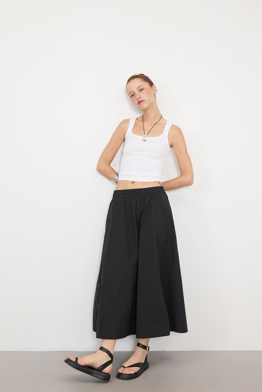 Black_Elastic-Waist-Long-Skirt-addax
