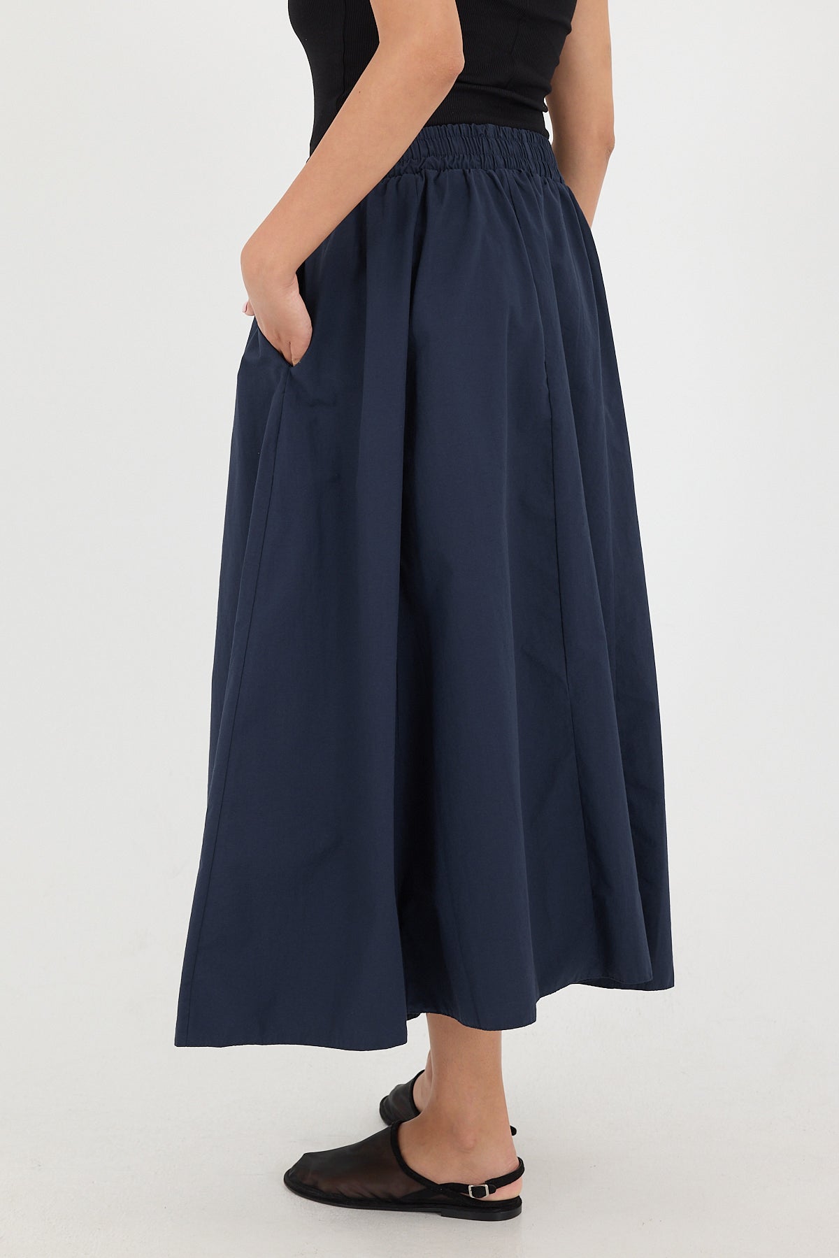 Night-Blue_Elastic-Waist-Long-Skirt-addax