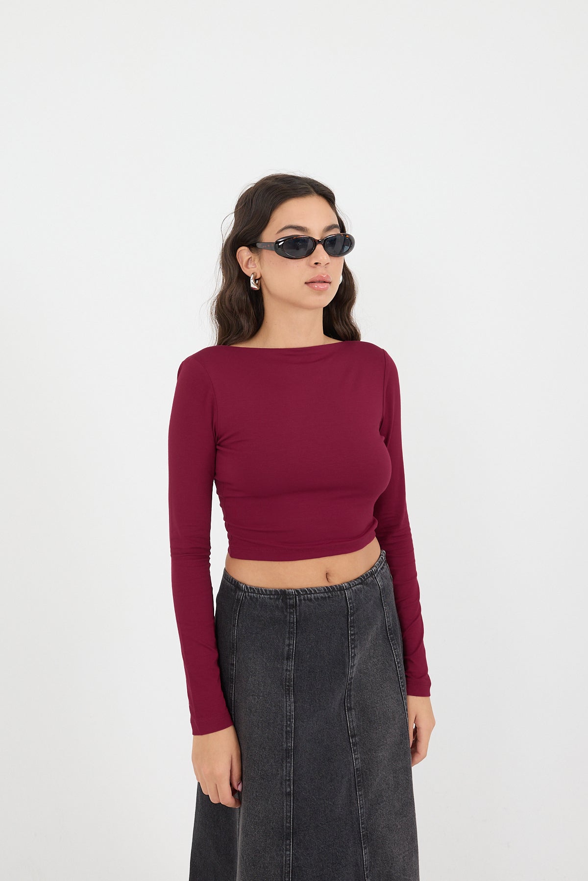 Burgundy_Low-Rise-Long-Sleeve-Crop-Blouse-addax