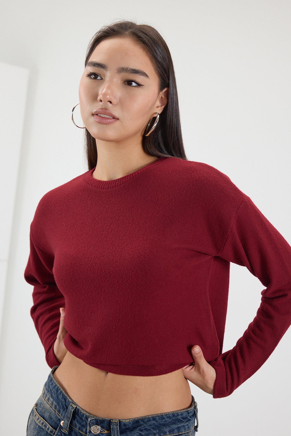 Burgundy_Soft-Touch-Crew-Neck-Top-addax