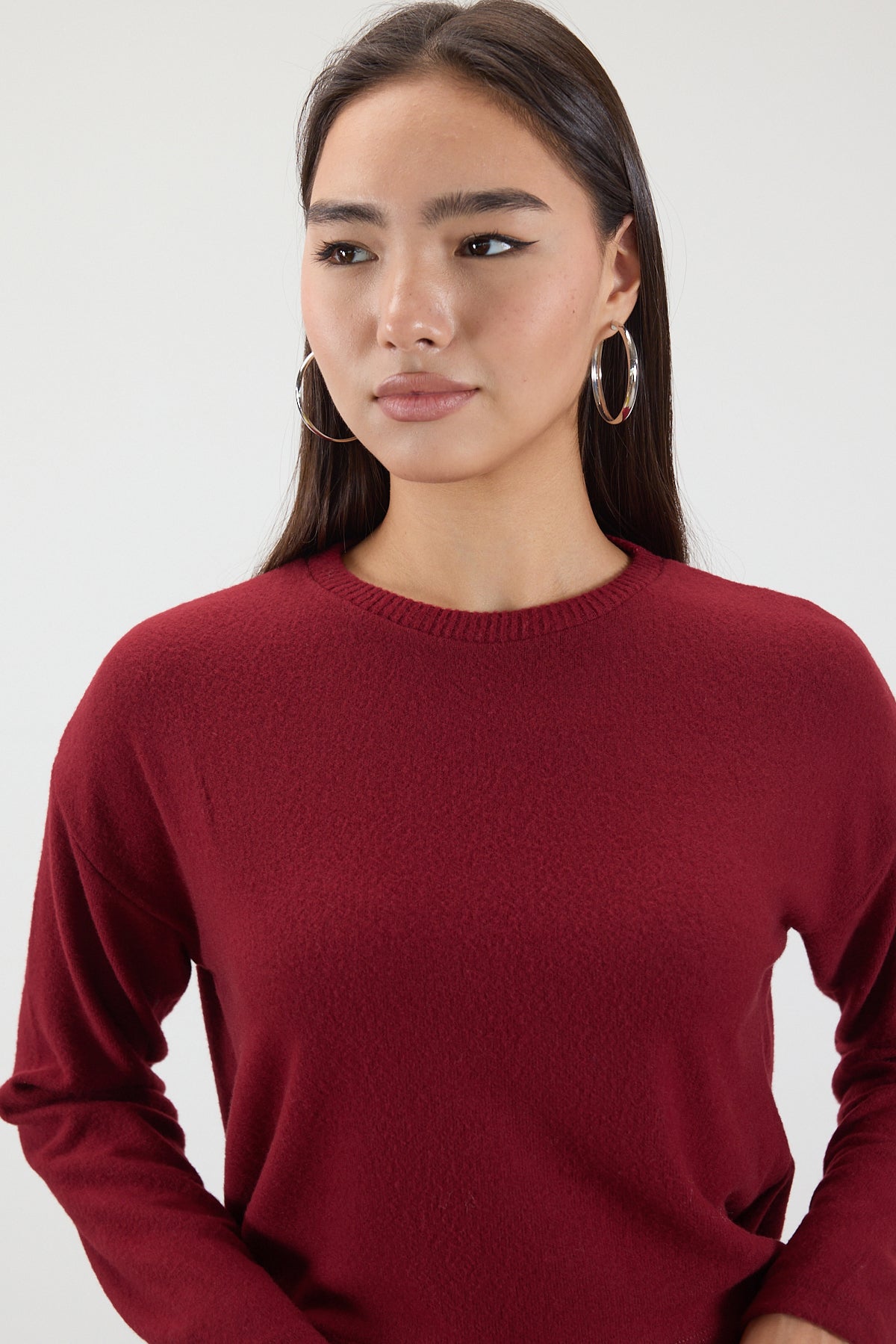 Burgundy_Soft-Touch-Crew-Neck-Top-addax