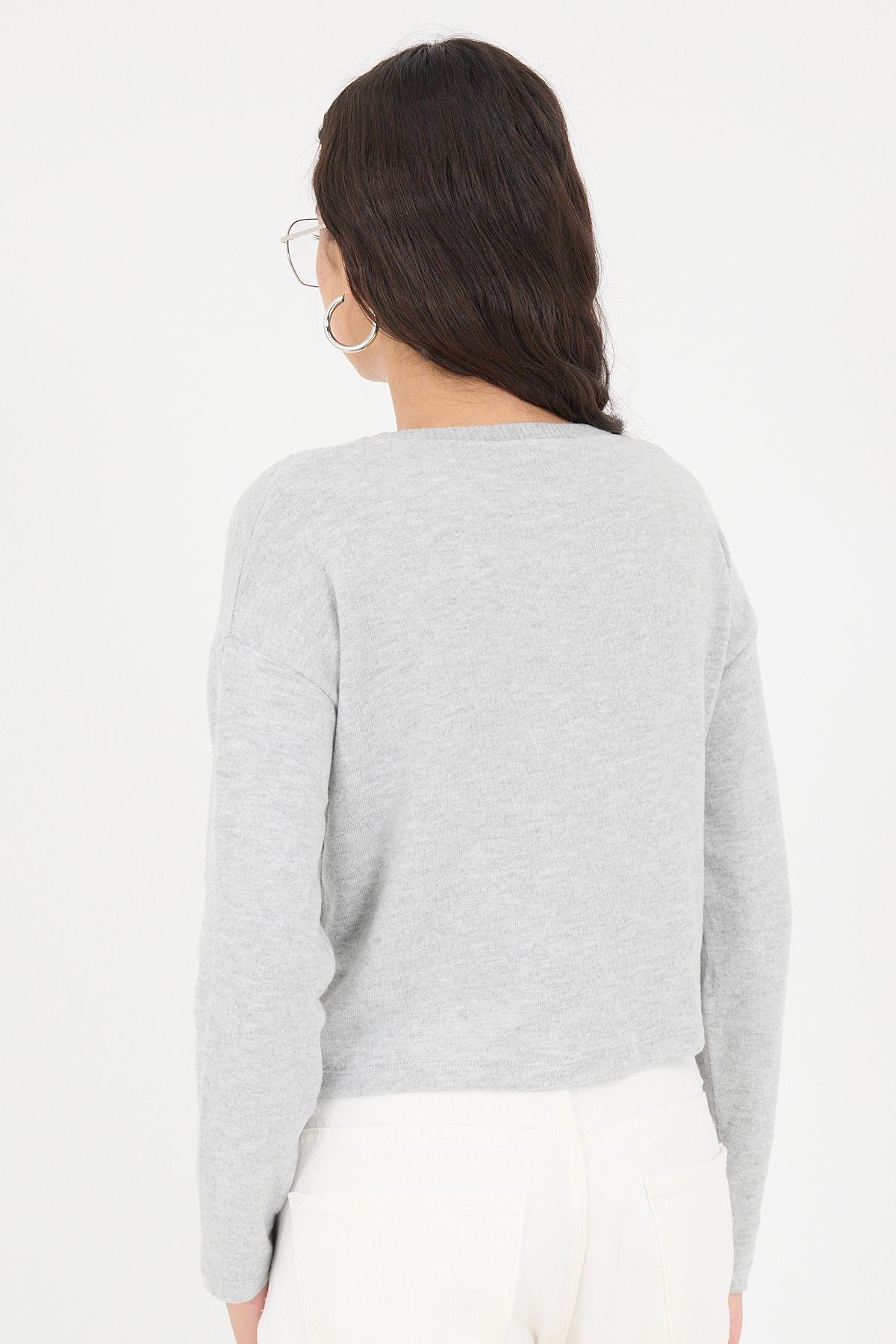 Grey-Melange_Soft-Touch-Crew-Neck-Top-addax