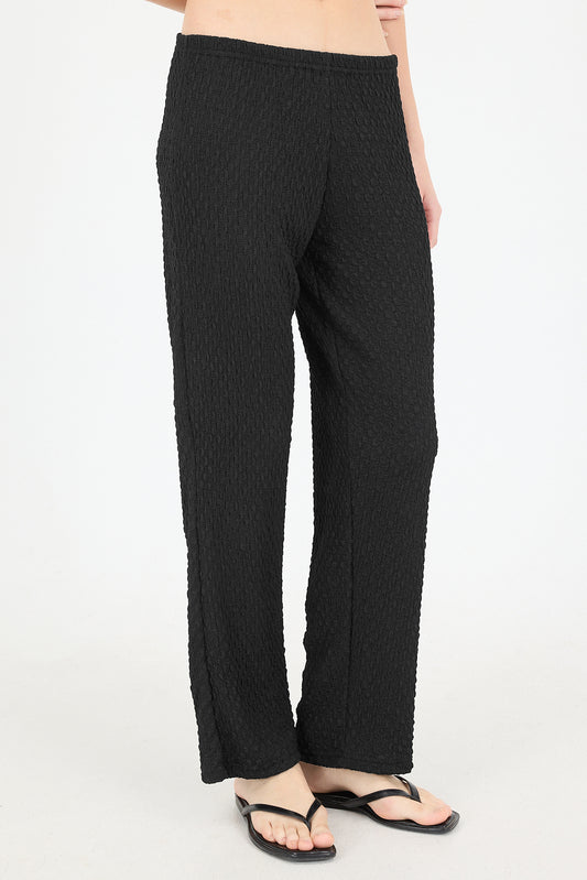 Black_Textured-Elastic-Waist-Wide-Leg-Pants-addax