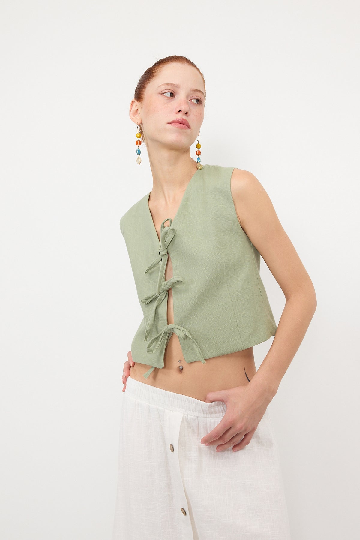 Khaki_Front-Tie-Vest-addax