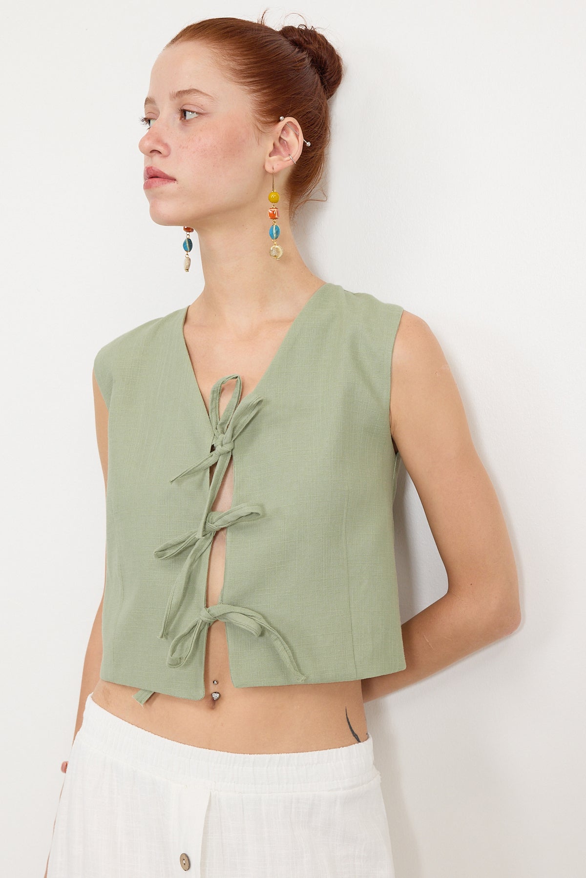 Khaki_Front-Tie-Vest-addax