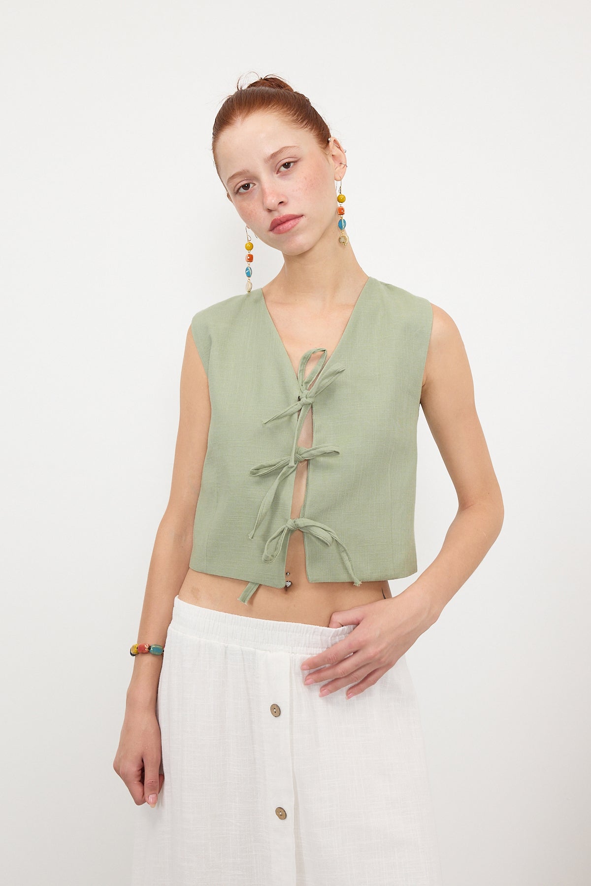 Khaki_Front-Tie-Vest-addax