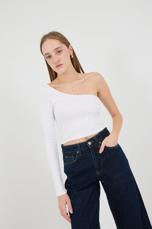 White_One-Shoulder-Long-Sleeve-Crop-Blouse-addax