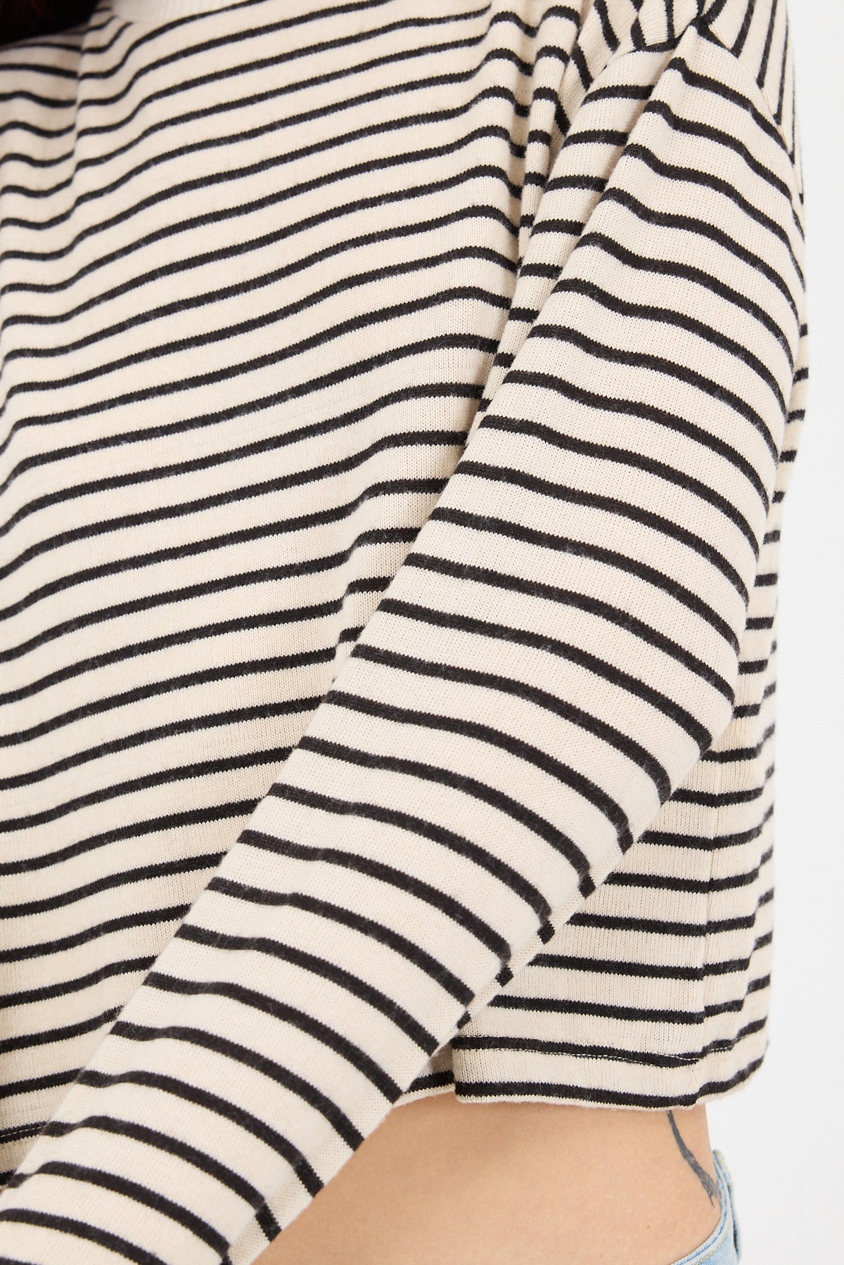 Ecru---Black_Crew-Neck-Long-Sleeve-Striped-Blouse-addax