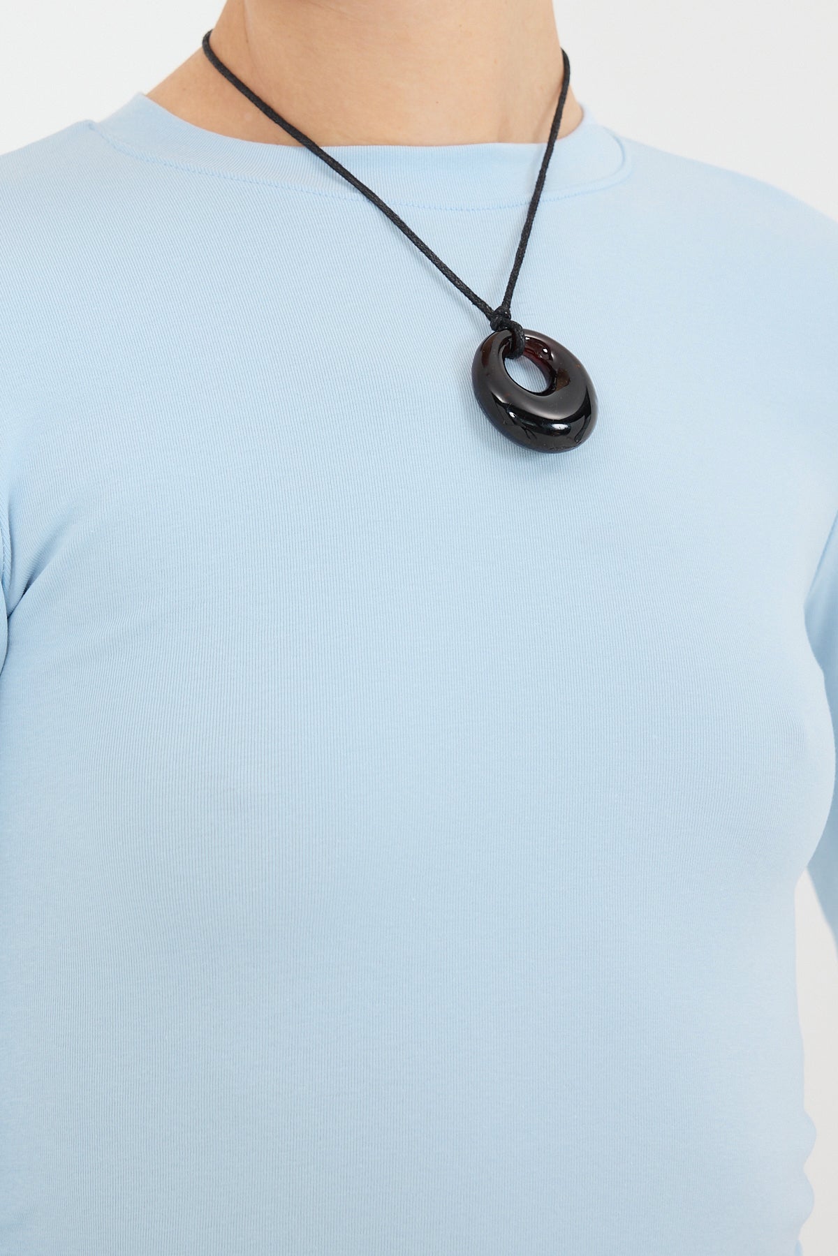 Blue_Crew-Neck-Basic-Blouse-with-Gathered-Sides-addax