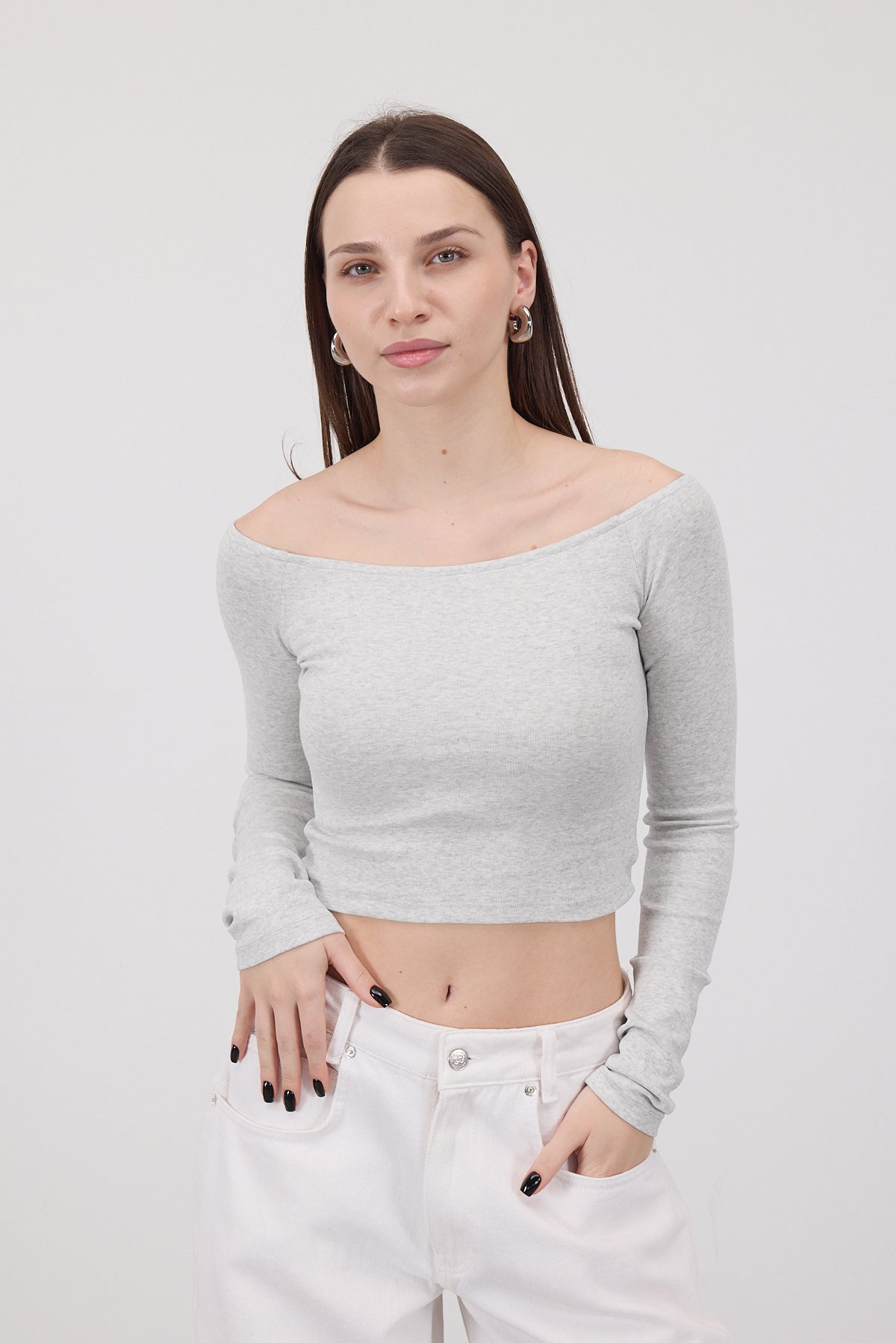 Snow-Melange_Boat-Neck-Long-Sleeve-Crop-Top-addax