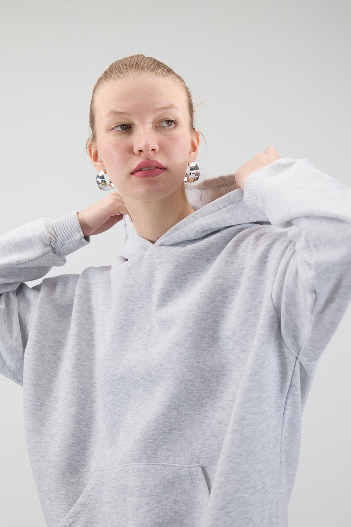 Snow-Melange_Hooded-Brushed-Basic-Sweatshirt-addax