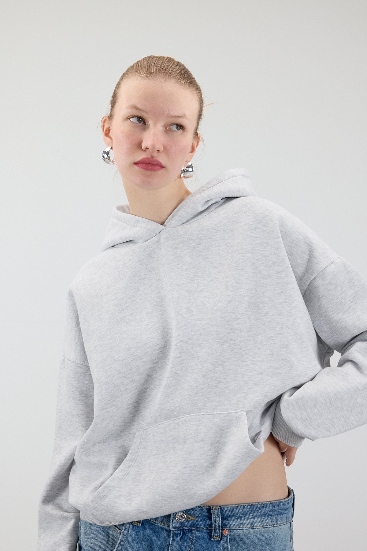 Snow-Melange_Hooded-Brushed-Basic-Sweatshirt-addax