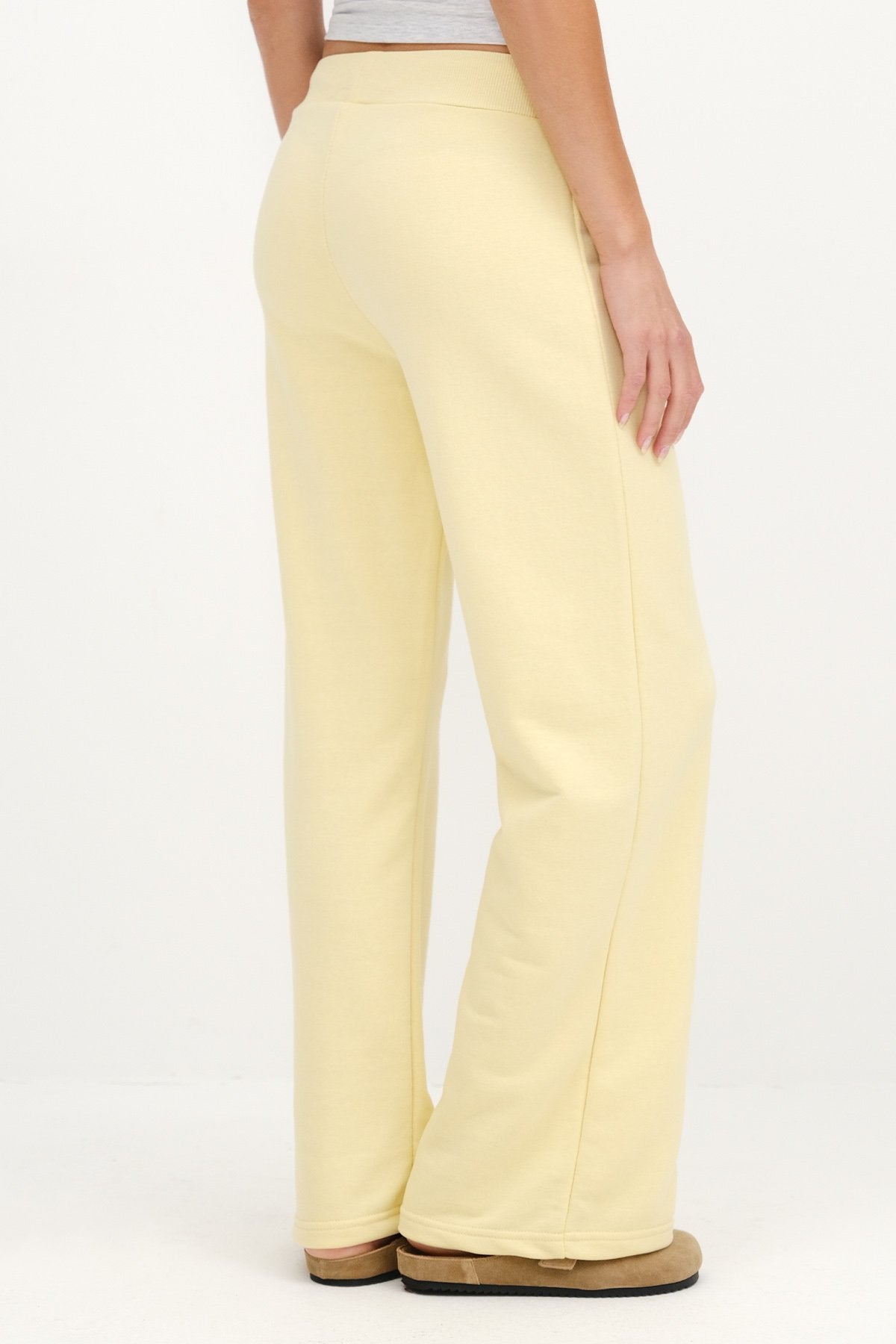 Light-Yellow_Elastic-Waist-Wide-Leg-Sweatpants-addax