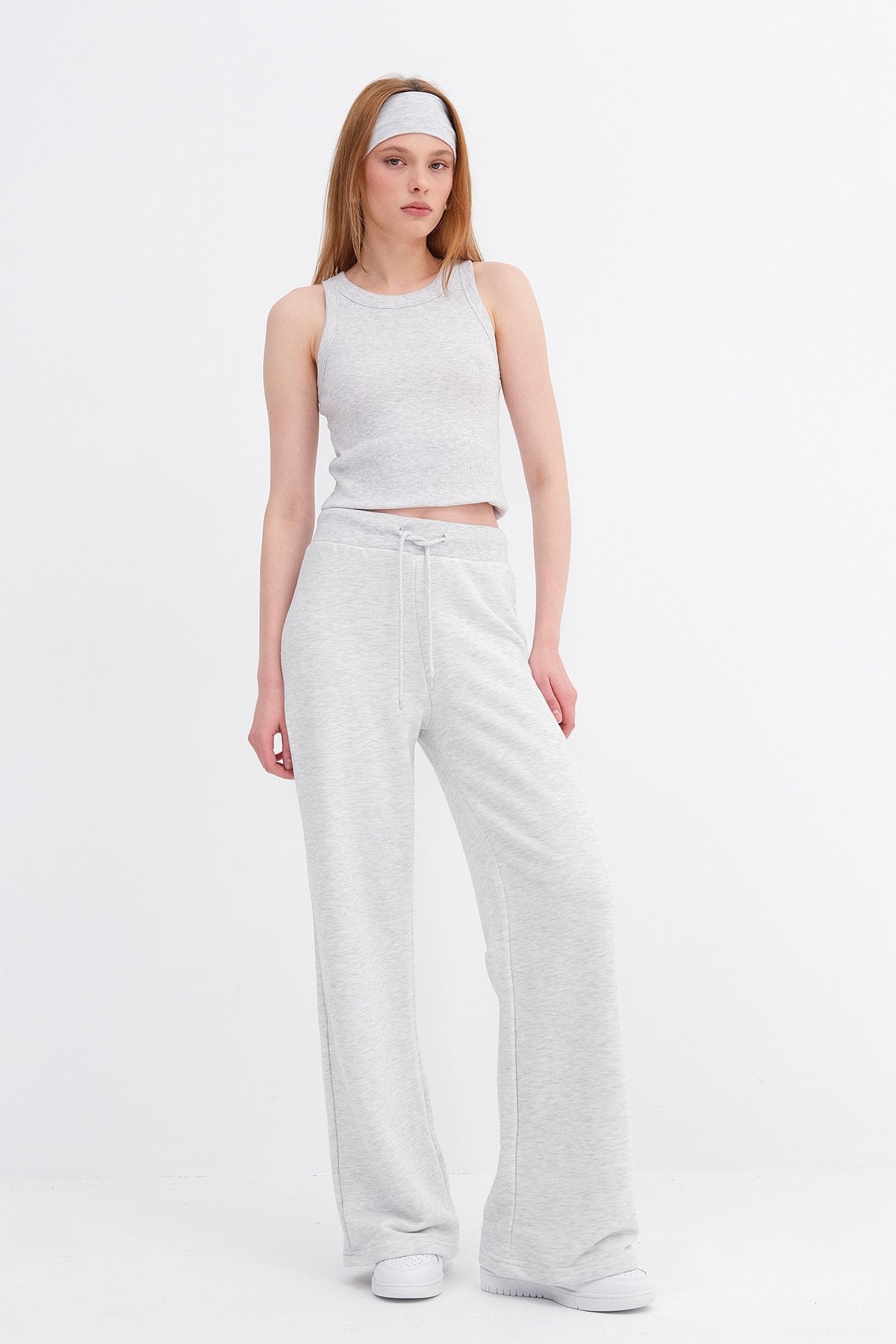 Elastic Waist Wide Leg Sweatpants