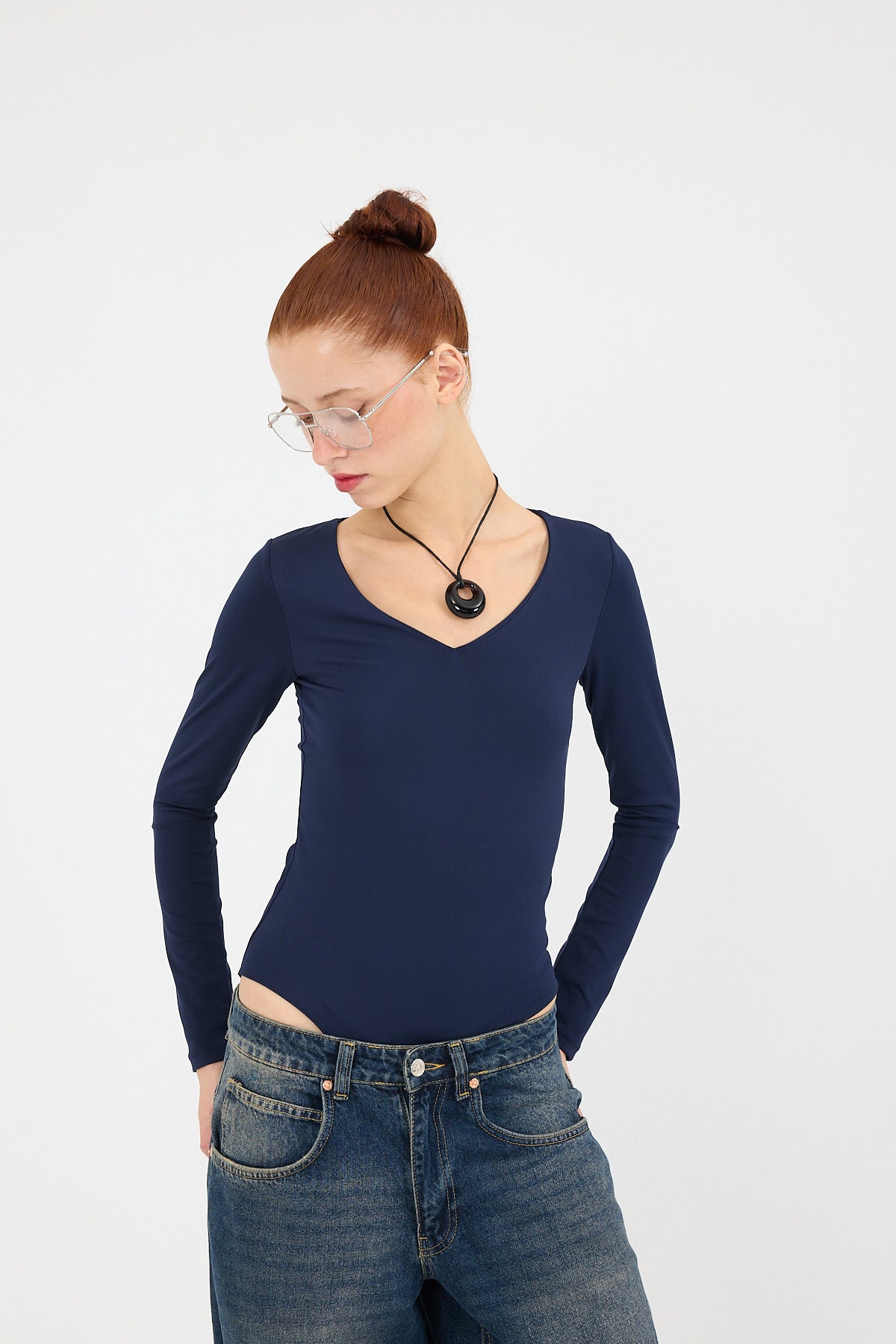 Night-Blue_V-Neck-Long-Sleeve-Basic-Bodysuit-addax