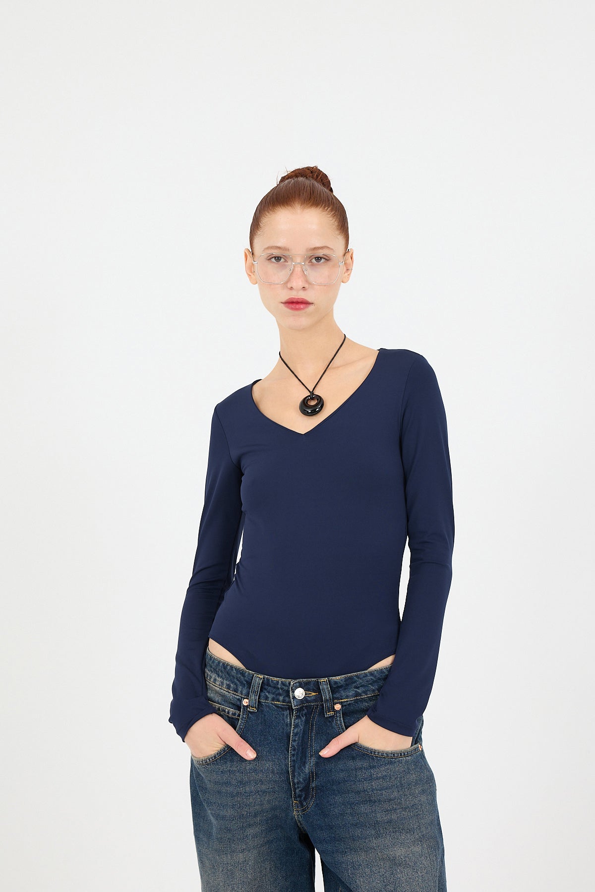 Night-Blue_V-Neck-Long-Sleeve-Basic-Bodysuit-addax