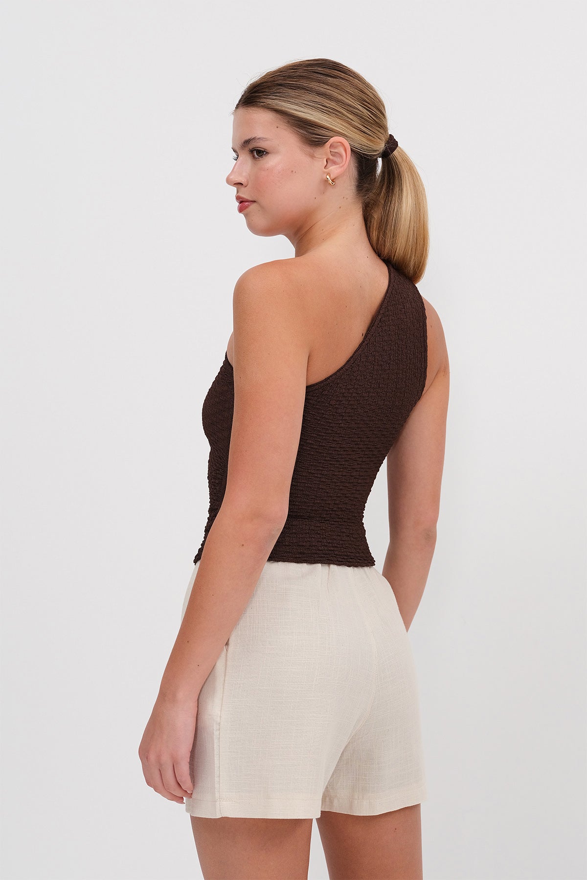 Bitter-Coffee_One-Shoulder-Textured-Blouse-addax