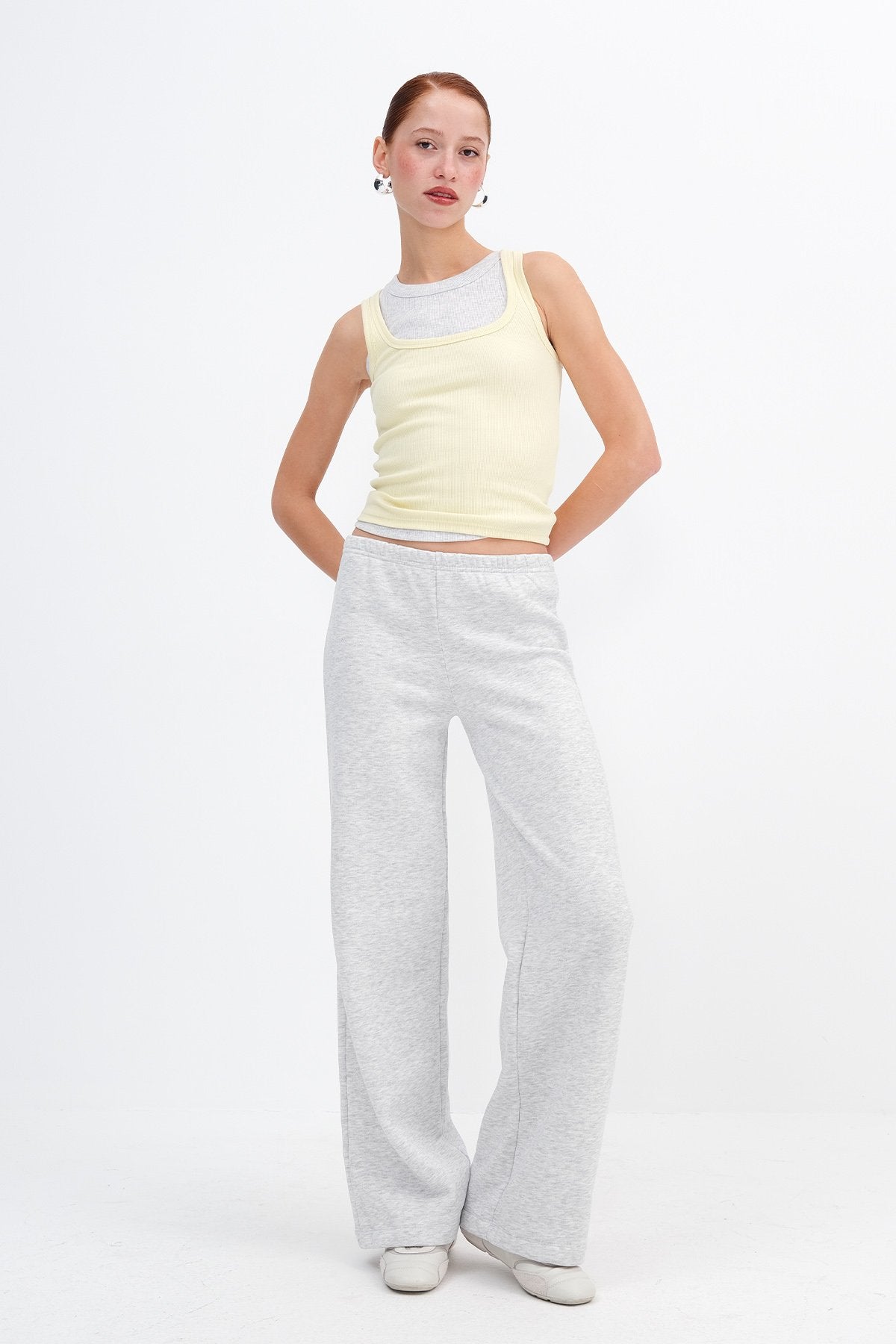 Snow-Melange_Elastic-Waist-Wide-Leg-Sweatpants-addax