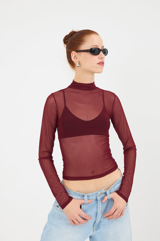 Burgundy_Turtleneck-Sheer-Blouse-addax