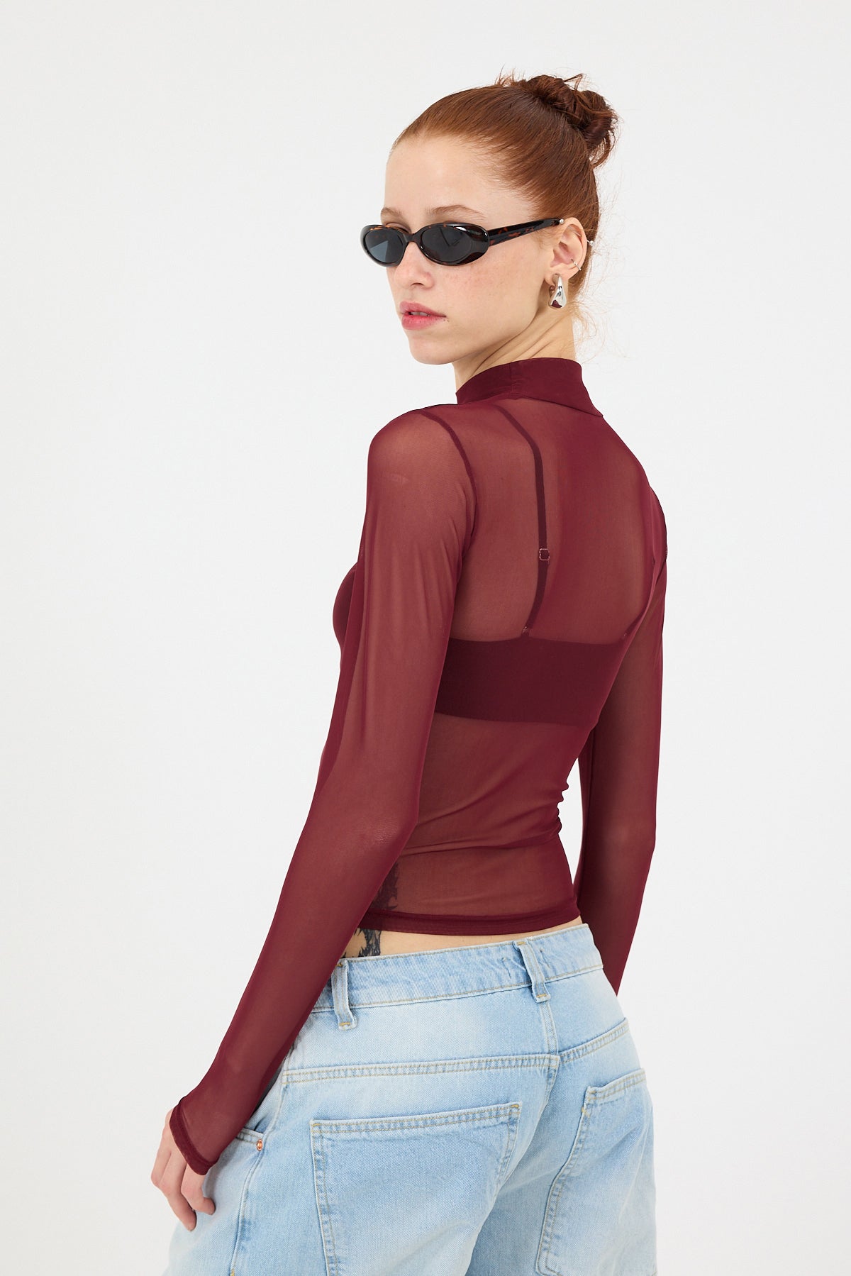 Burgundy_Turtleneck-Sheer-Blouse-addax