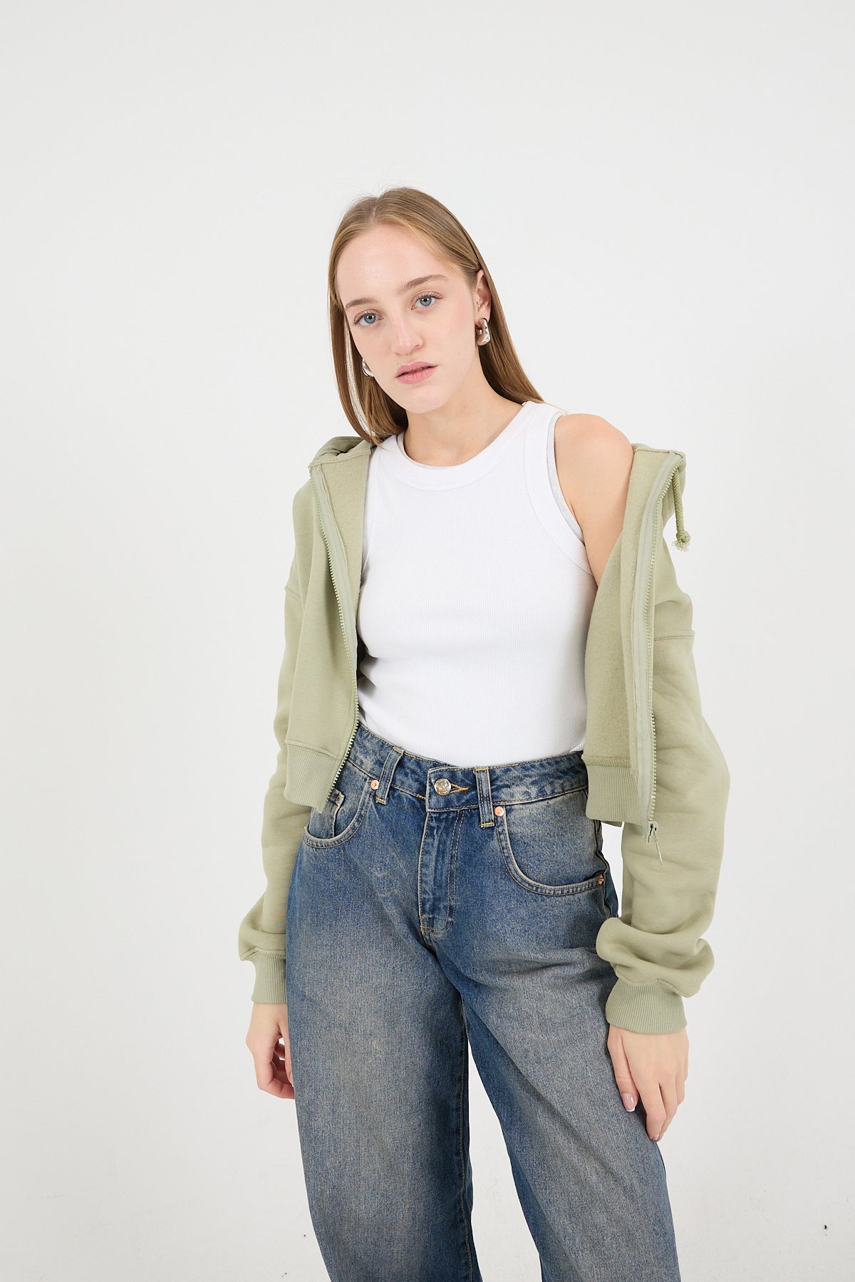 Khaki_Raised-Zipper-Sweatshirt-addax