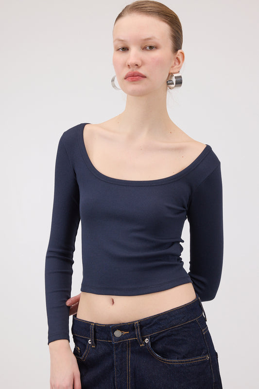 Night-Blue_U-Neck-Long-Sleeve-Modal-Top-addax