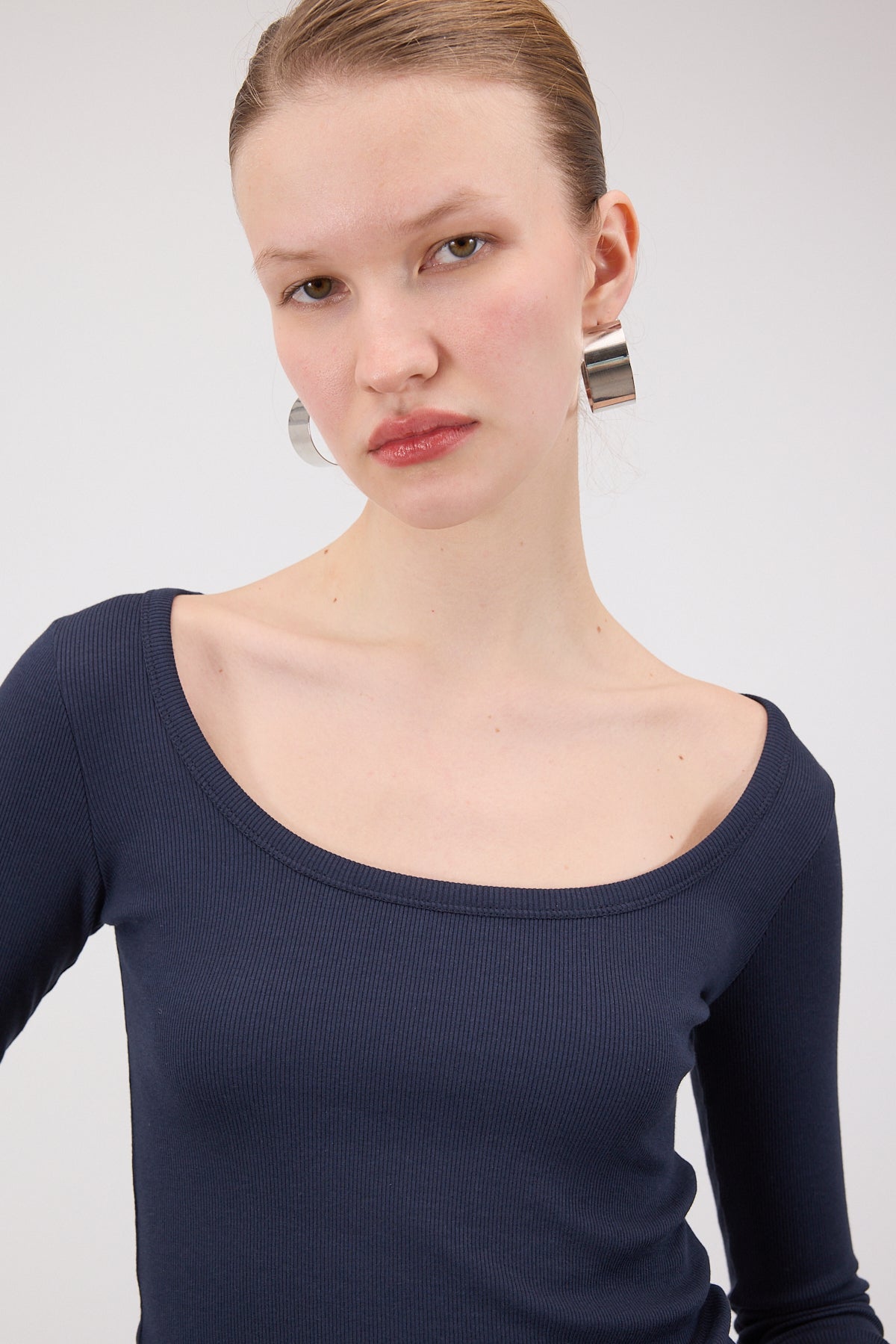 Night-Blue_U-Neck-Long-Sleeve-Modal-Top-addax