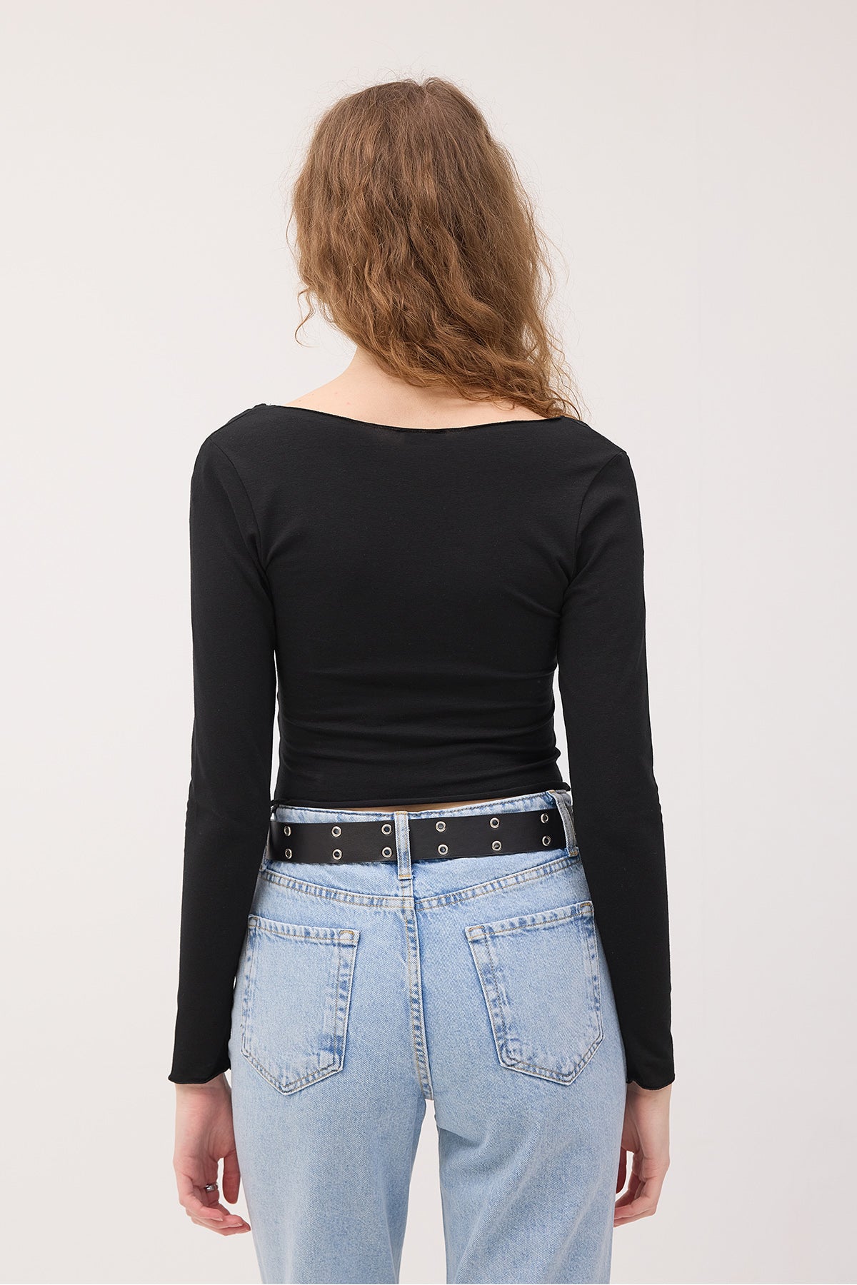 Black_Front-Pleated-Long-Sleeve-Blouse-addax