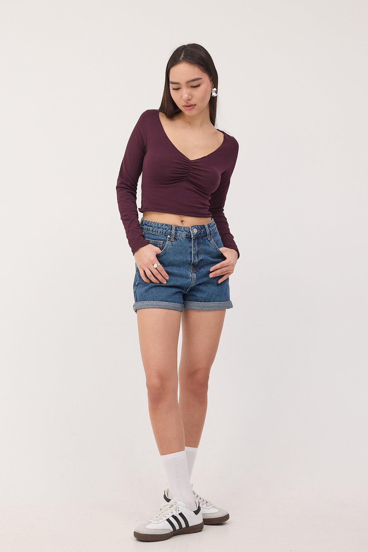 Gardenia_Front-Pleated-Long-Sleeve-Blouse-addax