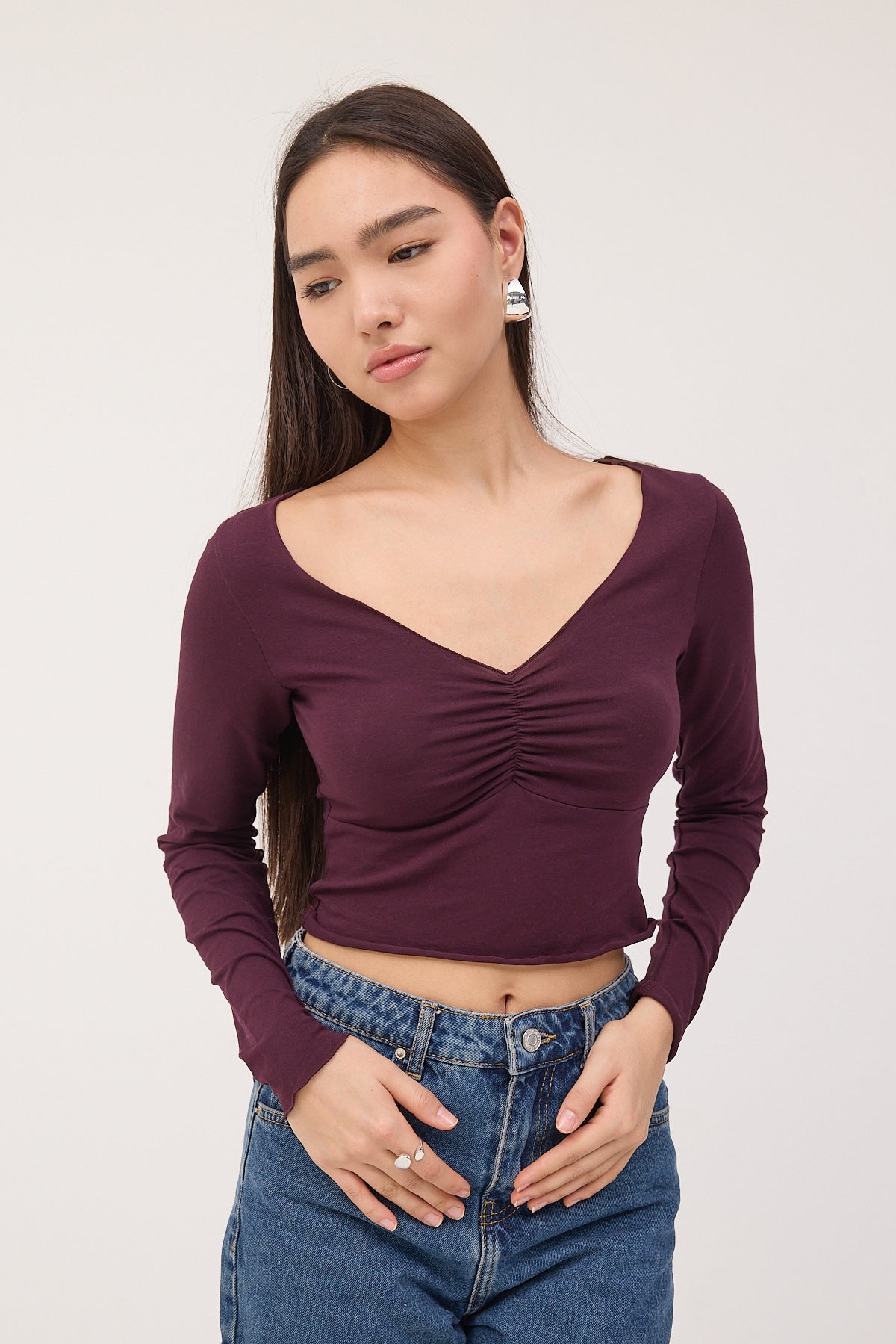 Gardenia_Front-Pleated-Long-Sleeve-Blouse-addax