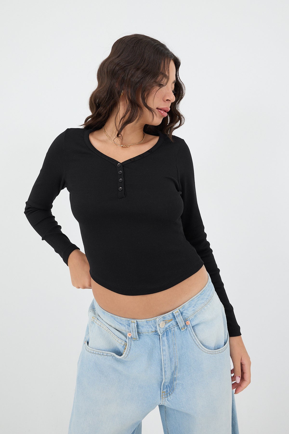 Black_Button-Neck-Long-Sleeve-Modal-Top-addax
