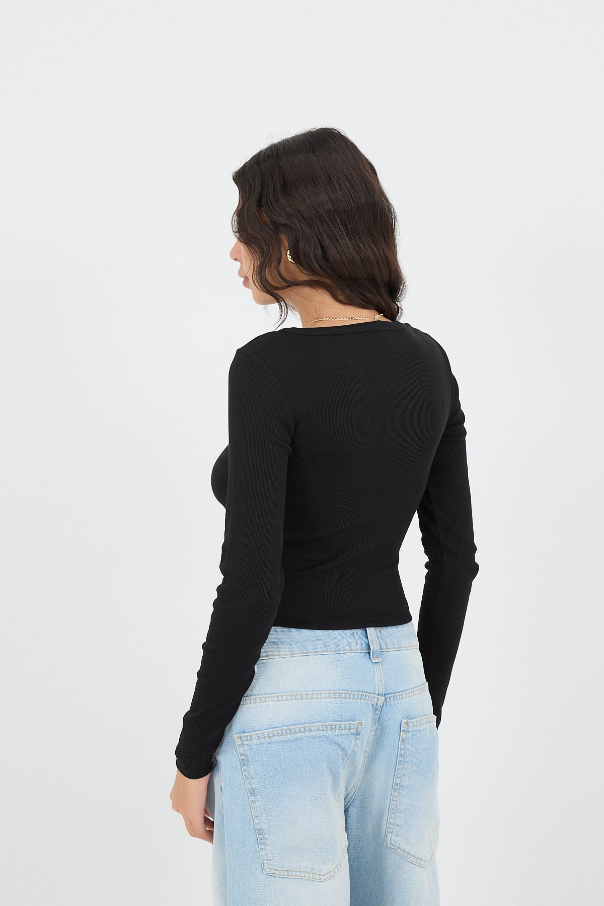 Black_Button-Neck-Long-Sleeve-Modal-Top-addax