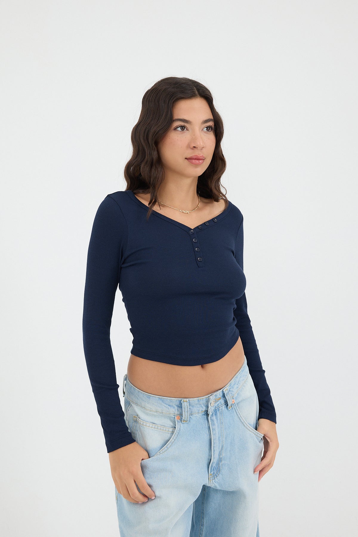 Night-Blue_Button-Neck-Long-Sleeve-Modal-Top-addax